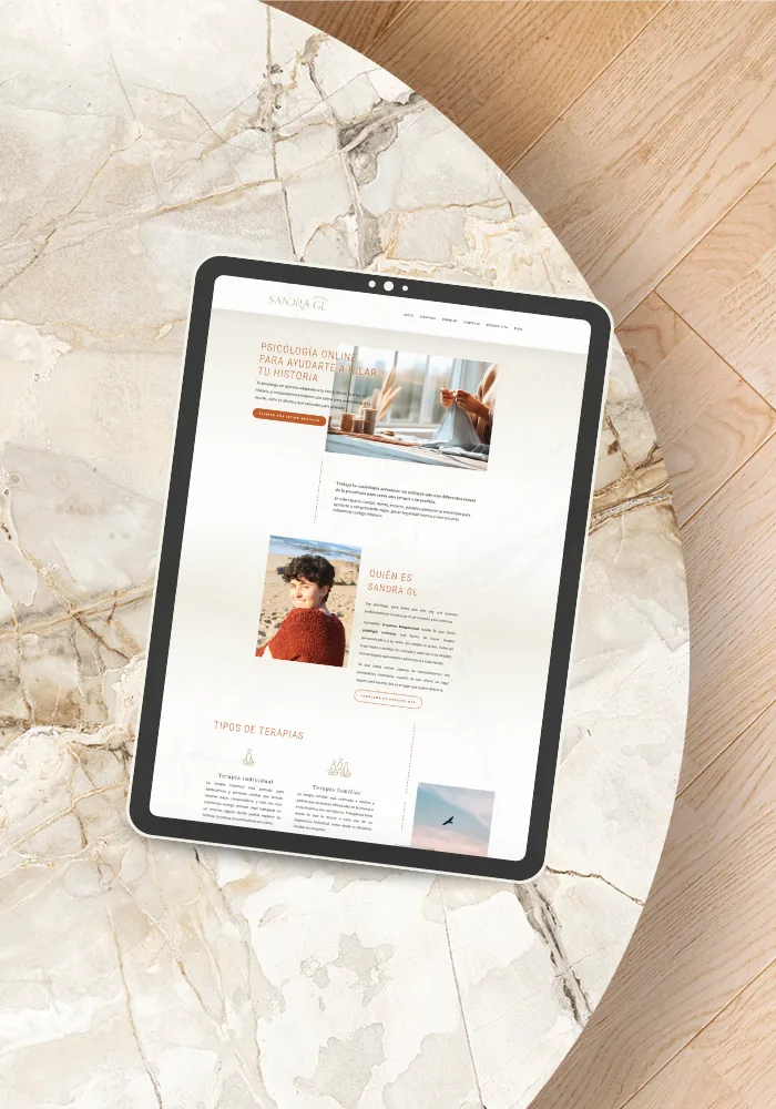 Diseño web para Sandra GL, psicología