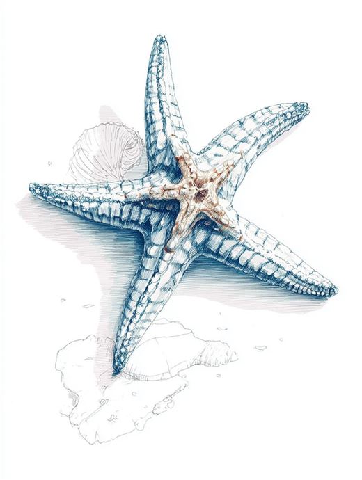Estrella de mar sobre la arena, fotografía de la marca Once Mares